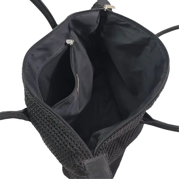 The SAK Elliot Lucca Collection Handback Black Crotchet Shoulder Bag Purse - Picture 12 of 15